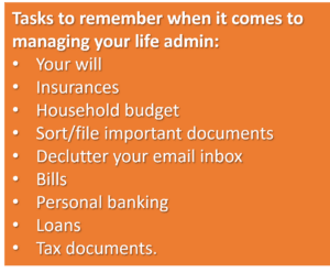 life admin tasks